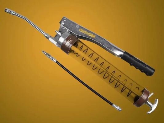 ปืนอัดจารบีมือแบบก้านใสแบบปากปั๊มใช้งานง่าย